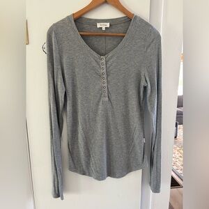 Böhme Gray Ribbed Top